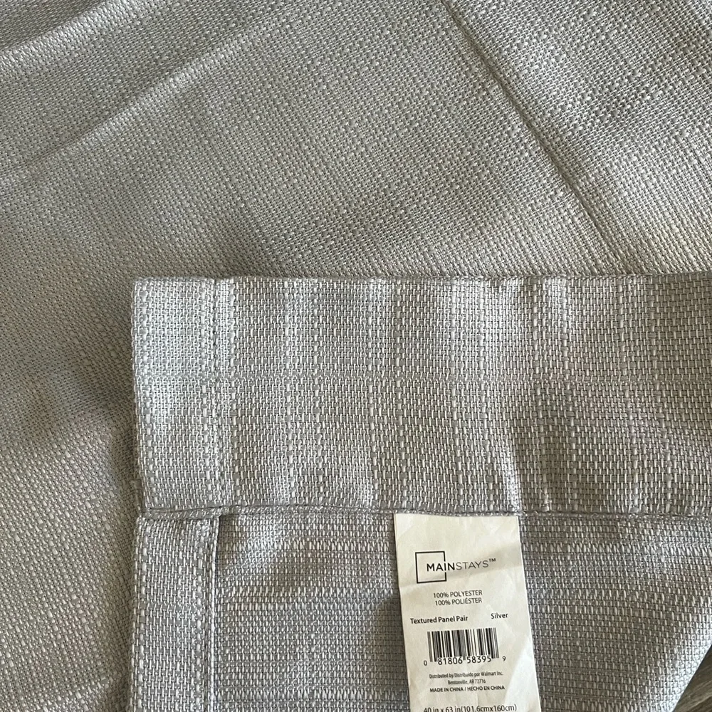 Pair Of 40”x62” Textured Silver Gray Curtain Panels